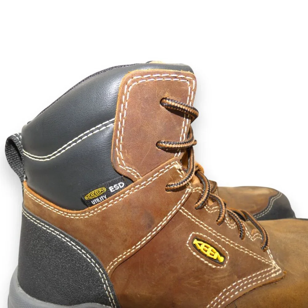 EUC Keen Utility Women’s Carbon Toe Work Boots Brown Leather Size 8 - Picture 6 of 13